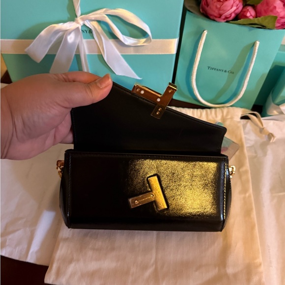 Tiffany & Co. Shiny Mini Black Clutch with Gold Chain - Picture 7 of 10